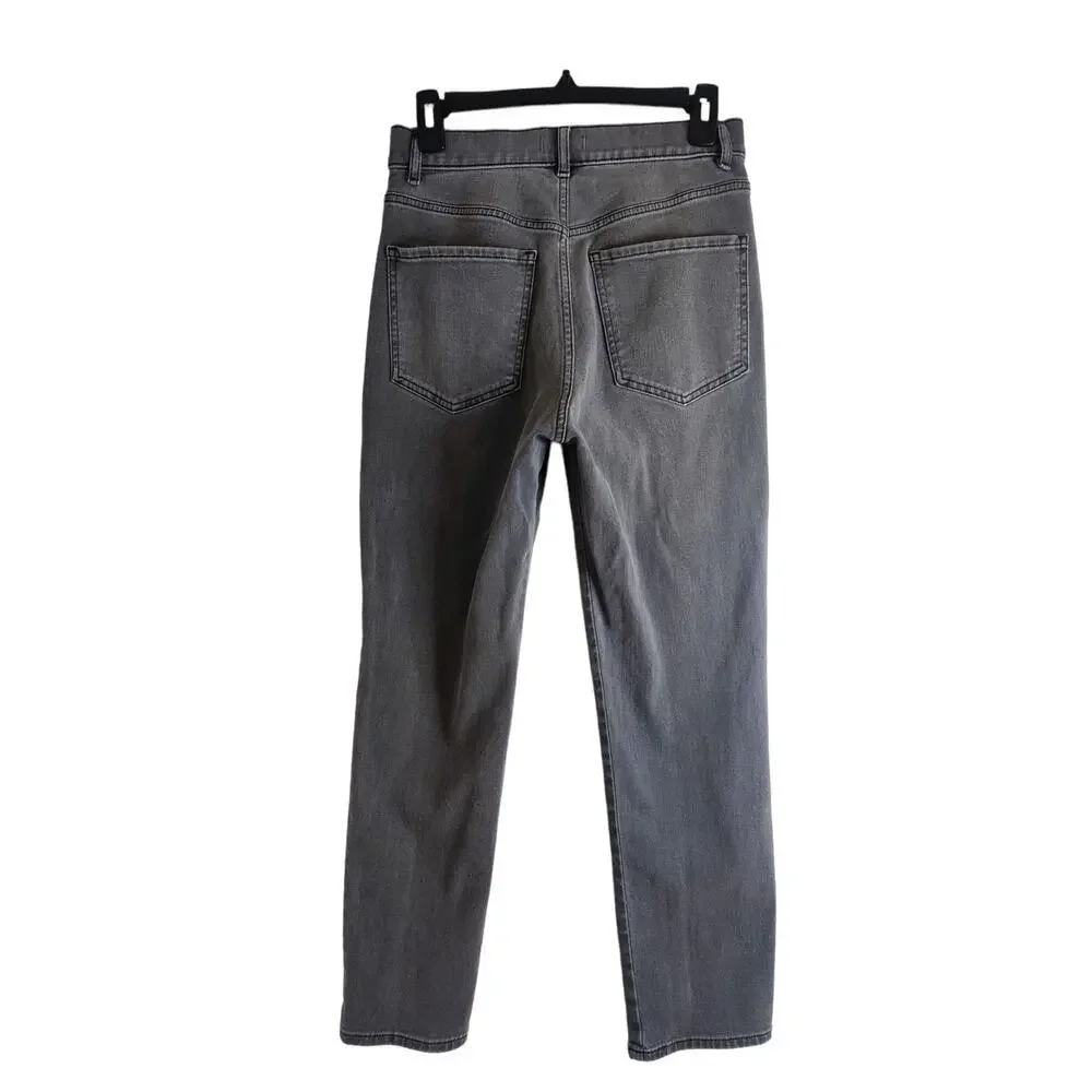 Express Super High Waisted Slim‎ Jeans Embellished Gray Faded Black Size 4R